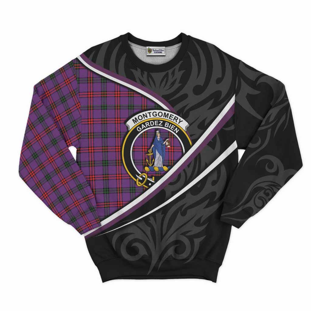 Montgomery Tartan Family Crest Sweatshirt Celtic Scottish Thistle Floral - Tartan Vibes Clothing