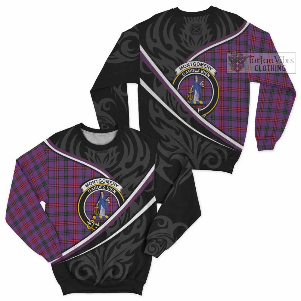 Montgomery Tartan Family Crest Sweatshirt Celtic Scottish Thistle Floral - Tartan Vibes Clothing