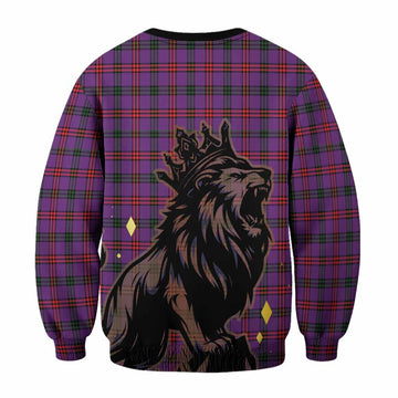 Montgomery Tartan Family Crest Sweatshirt Crowned Lion Roaring
