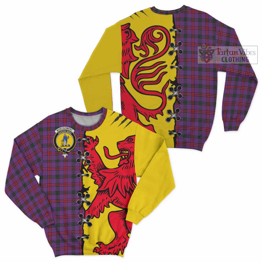 Montgomery Tartan Family Crest Sweatshirt Lion Rampant Honor - Tartan Vibes Clothing