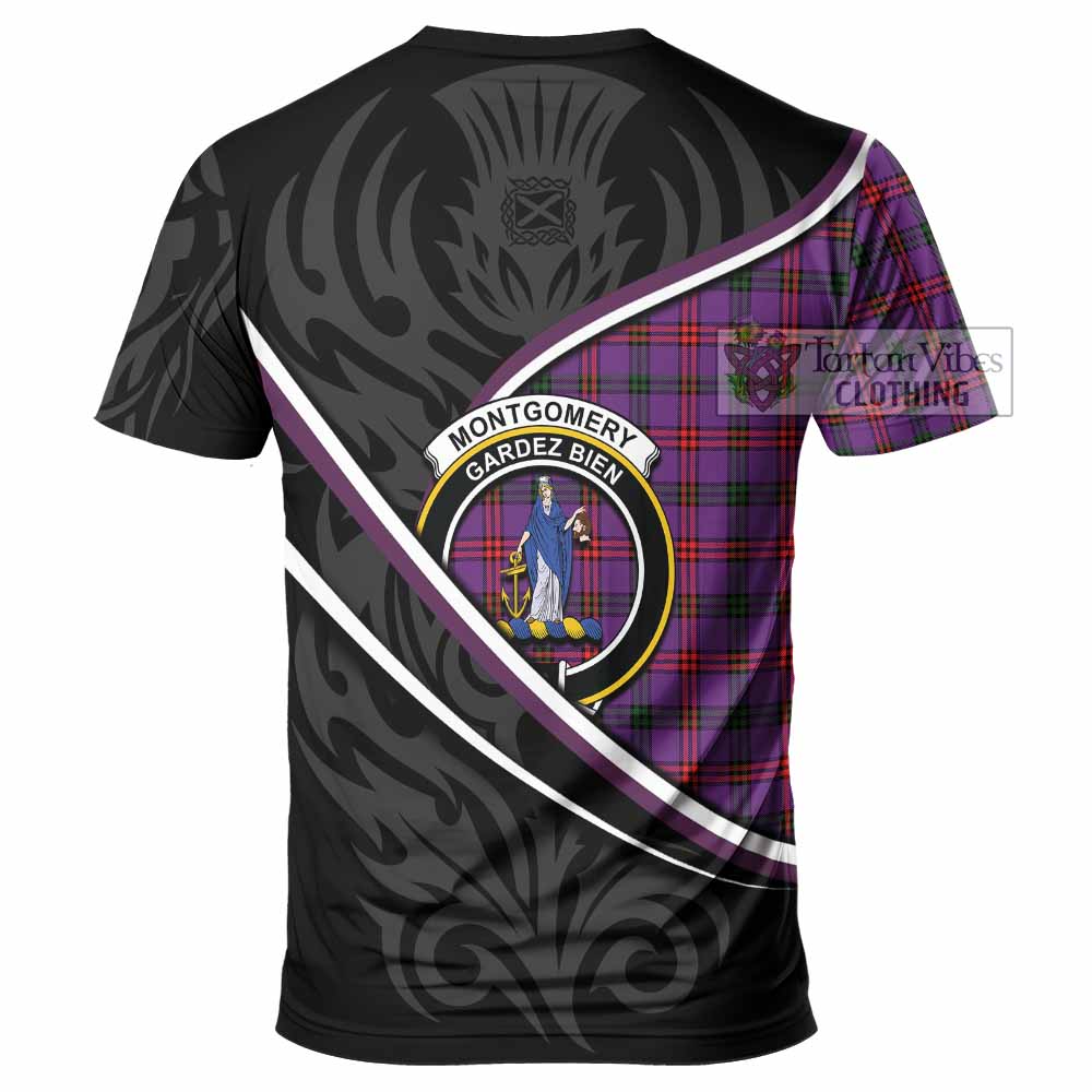 Montgomery Tartan Family Crest T-shirt Celtic Scottish Thistle Floral - Tartan Vibes Clothing