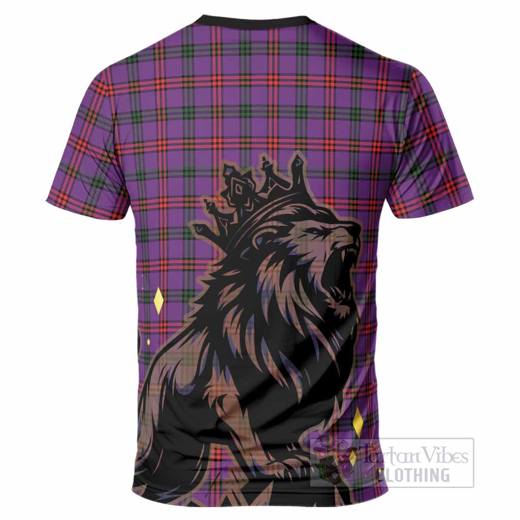 Montgomery Tartan Family Crest T-Shirt Crowned Lion Roaring
