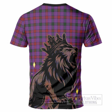 Montgomery Tartan Family Crest T-Shirt Crowned Lion Roaring