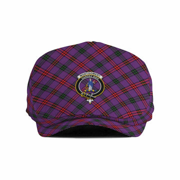 Montgomery Tartan Flat Cap, Jeff Cap Cross Style with Family Crest
