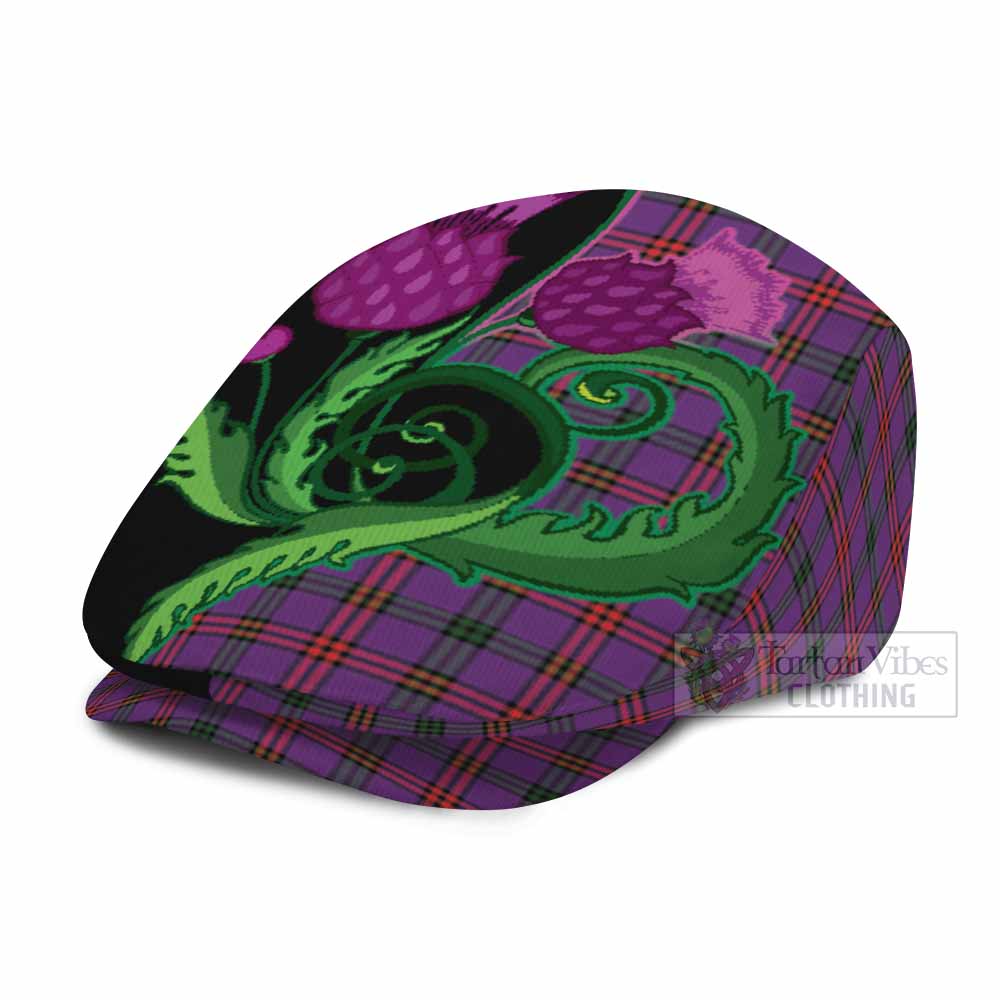 Montgomery Tartan Flat Cap, Jeff Cap Traditional Scottish Thistle