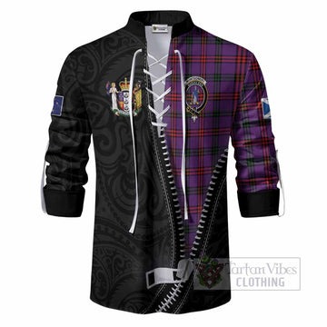 Montgomery Tartan Ghillie Shirt New Zealand Pattern Unique Zipper Stylized