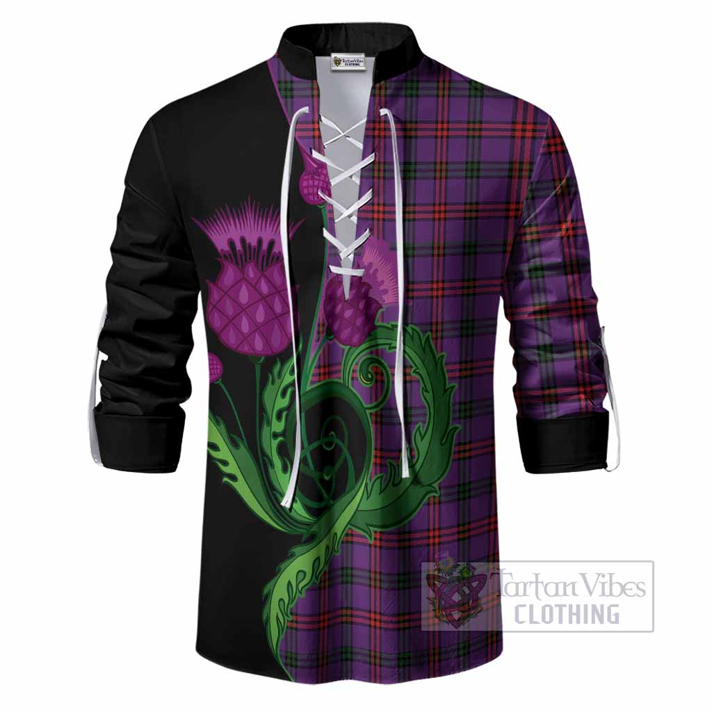 Montgomery Tartan Ghillie Shirt Traditional Scottish Thistle