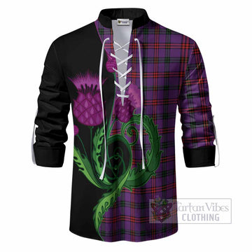 Montgomery Tartan Ghillie Shirt Traditional Scottish Thistle
