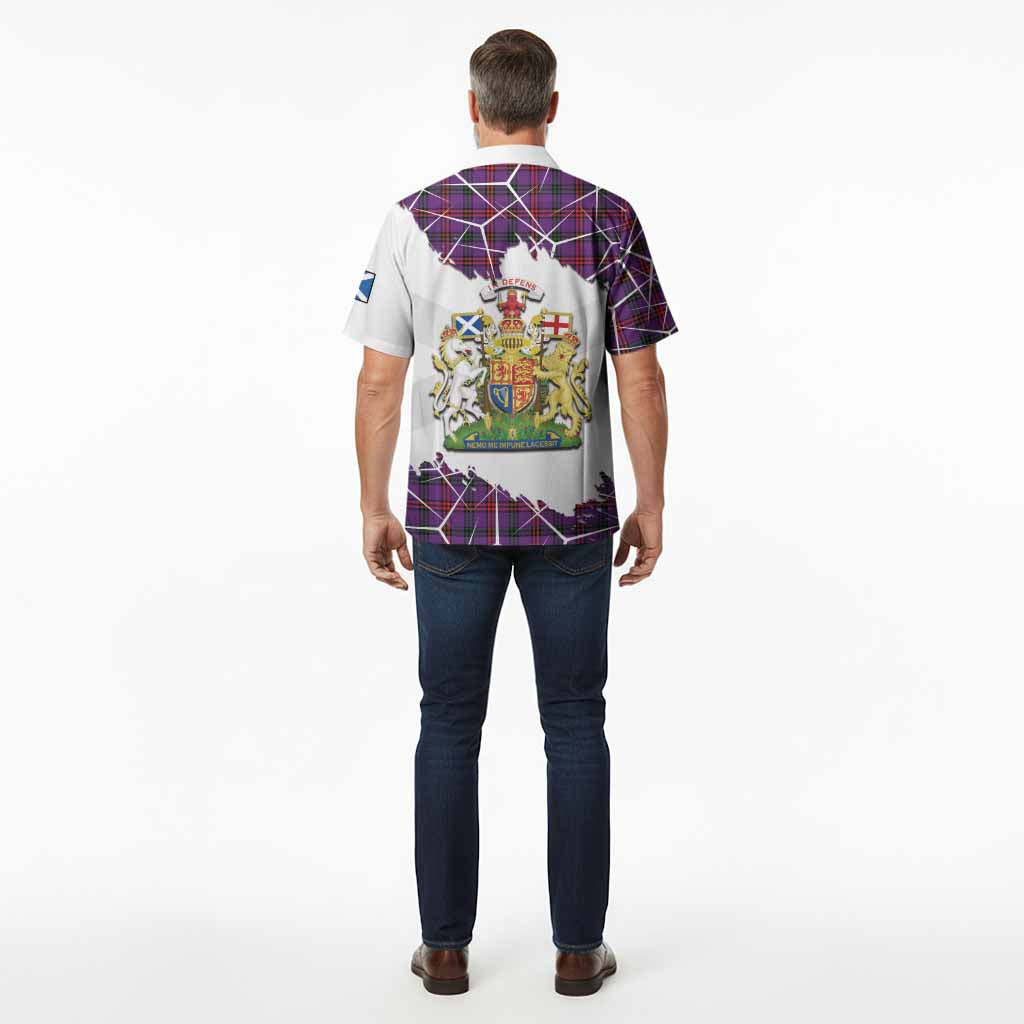 Montgomery Tartan Hawaiian Shirt with Family Crest and Lion Rampant Grunge Style
