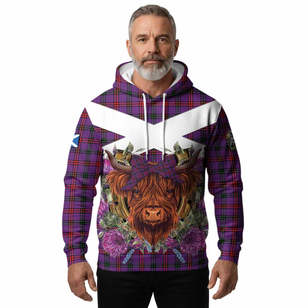 Montgomery Tartan Hoodie Scottish Thistle Heilan Coo