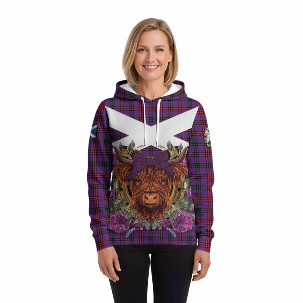 Montgomery Tartan Hoodie Scottish Thistle Heilan Coo