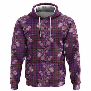 Montgomery Tartan Hoodie Seamless Scottish Thistle Flowers