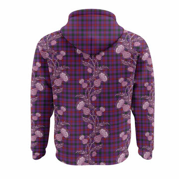 Montgomery Tartan Hoodie Seamless Scottish Thistle Flowers