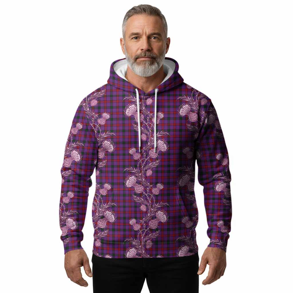 Montgomery Tartan Hoodie Seamless Scottish Thistle Flowers