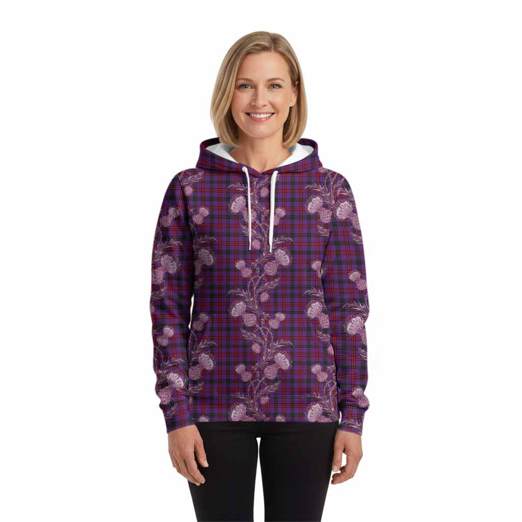 Montgomery Tartan Hoodie Seamless Scottish Thistle Flowers