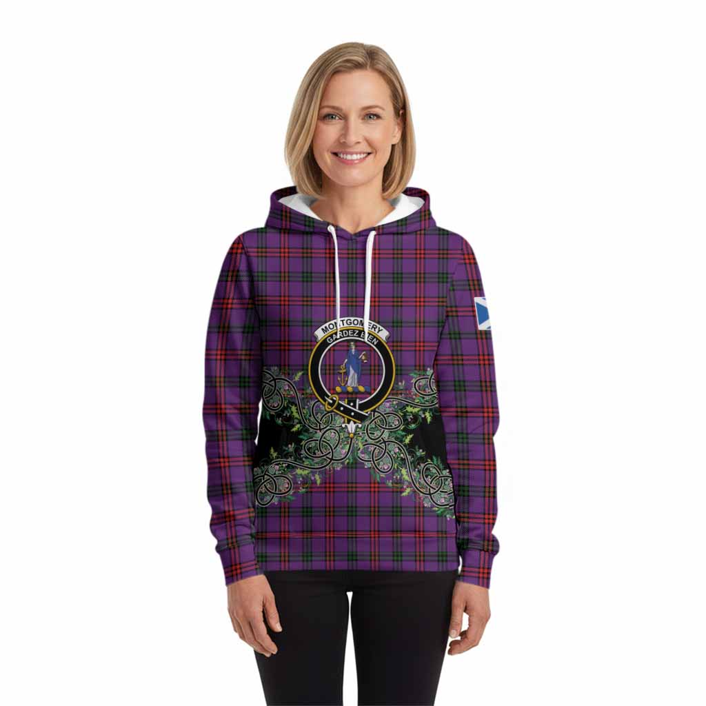 Montgomery Tartan Hoodie Thistle Scottish Spirit