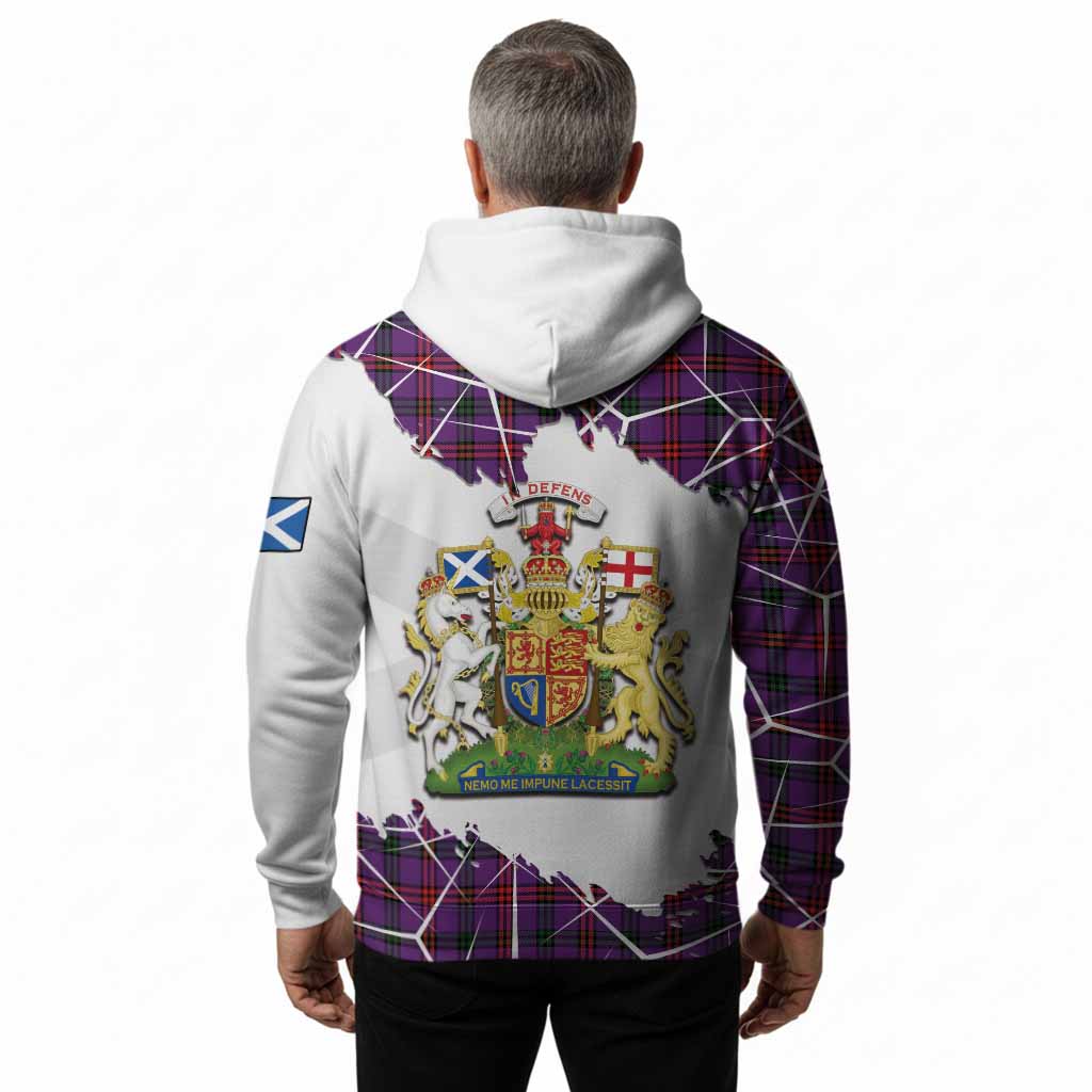 Montgomery Tartan Hoodie with Family Crest and Lion Rampant Grunge Style