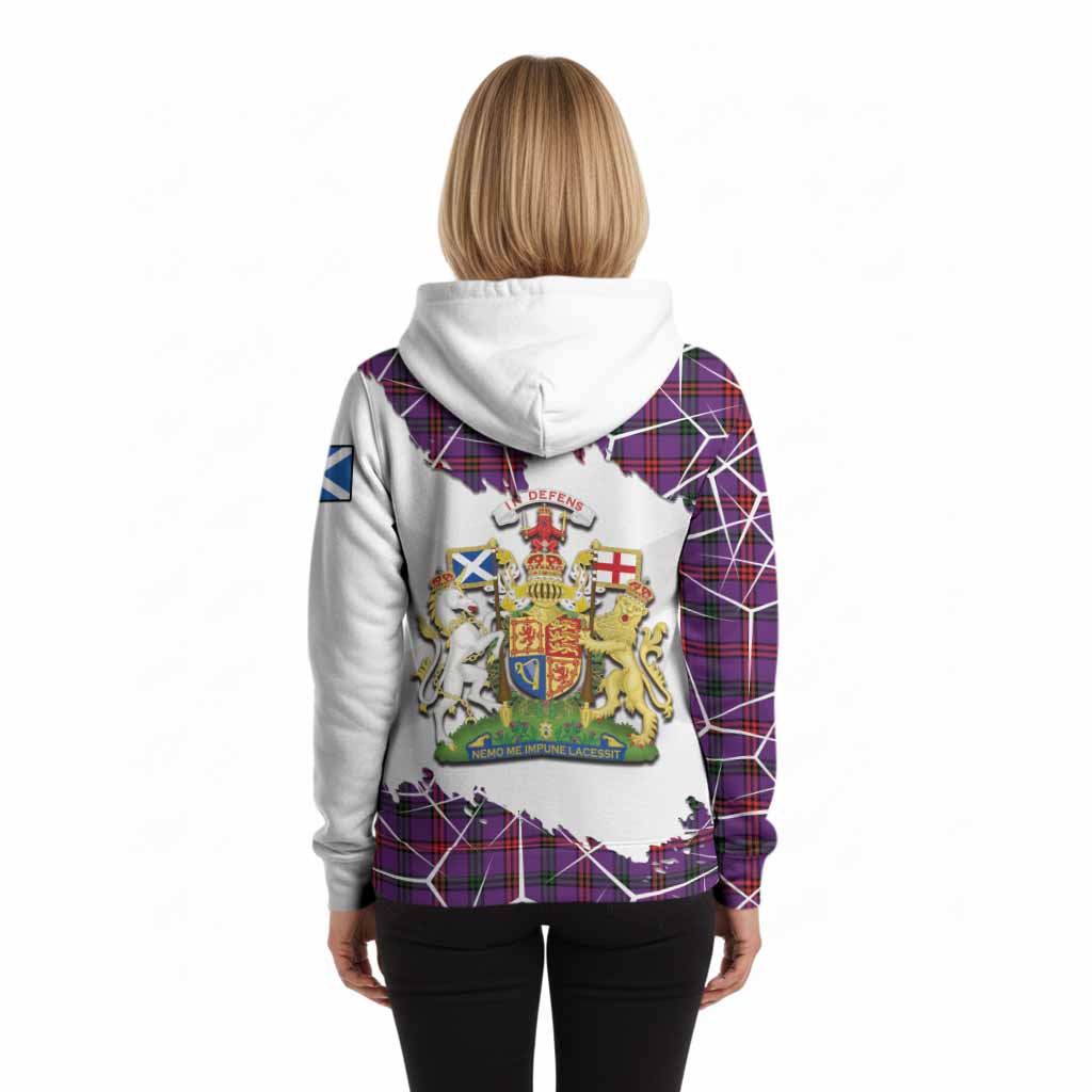 Montgomery Tartan Hoodie with Family Crest and Lion Rampant Grunge Style