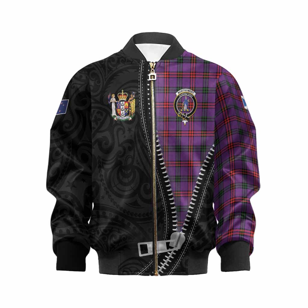 Montgomery Tartan Kid Bomber Jacket New Zealand Pattern Unique Zipper Stylized