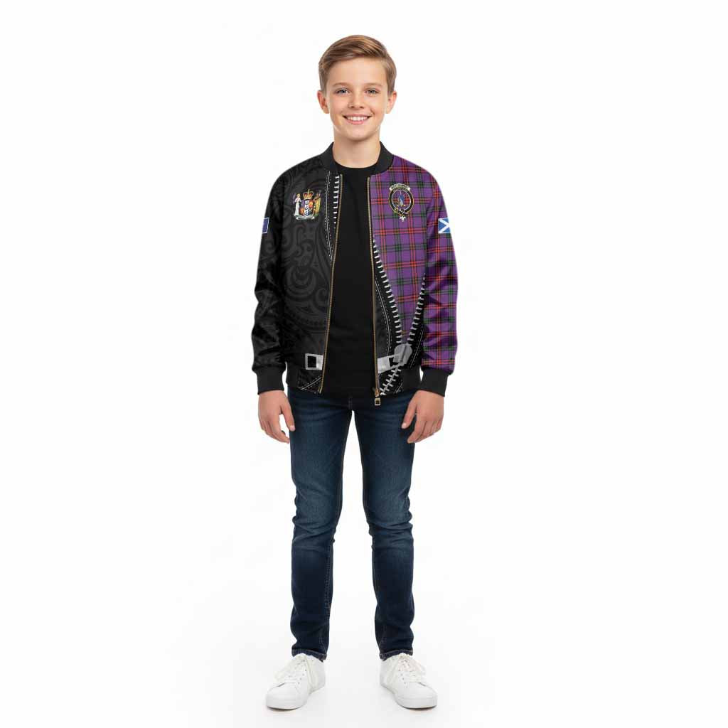 Montgomery Tartan Kid Bomber Jacket New Zealand Pattern Unique Zipper Stylized