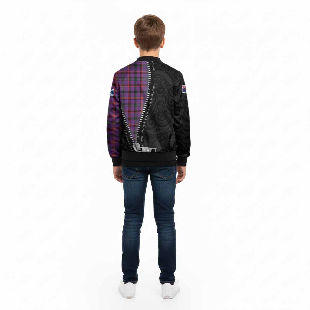 Montgomery Tartan Kid Bomber Jacket New Zealand Pattern Unique Zipper Stylized