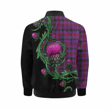 Montgomery Tartan Kid Bomber Jacket Resilient Scottish Thistle Kid - Tartan Vibes Clothing