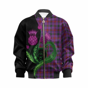 Montgomery Tartan Kid Bomber Jacket Traditional Scottish Thistle