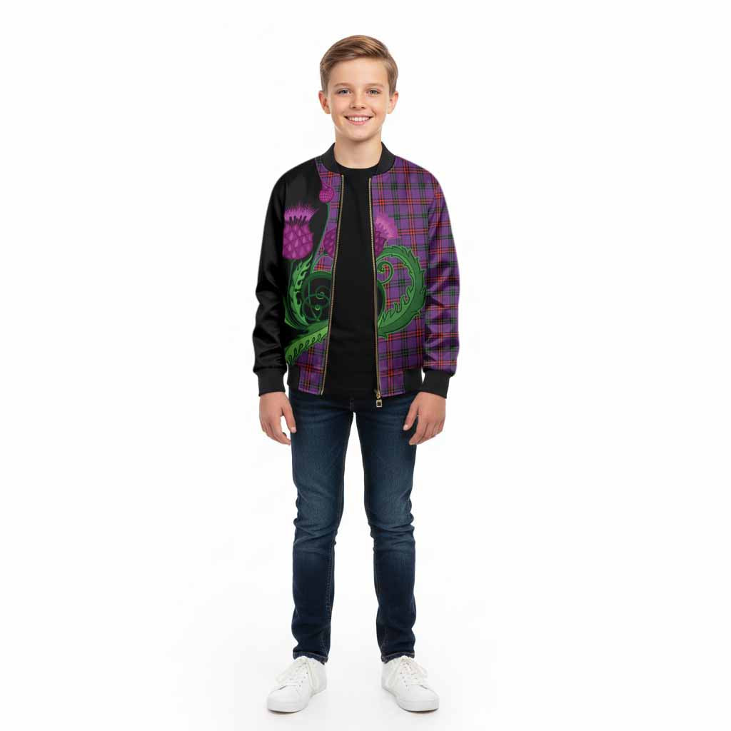 Montgomery Tartan Kid Bomber Jacket Traditional Scottish Thistle