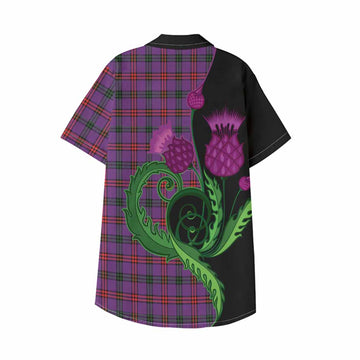 Montgomery Tartan Kid Hawaiian Shirt Traditional Scottish Thistle