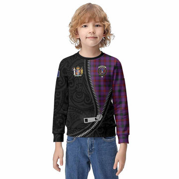 Montgomery Tartan Kid Knitted Sweatshirt New Zealand Pattern Unique Zipper Stylized