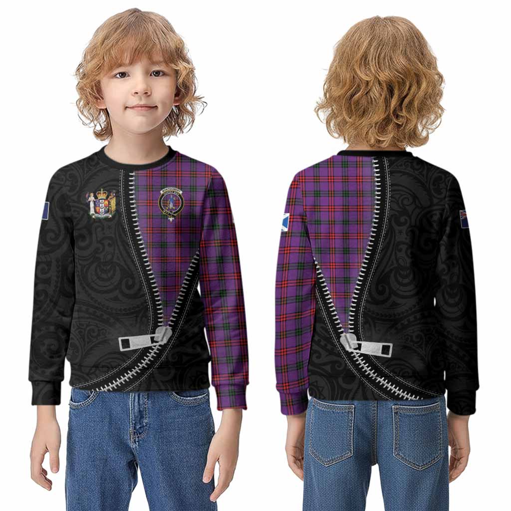 Montgomery Tartan Kid Knitted Sweatshirt New Zealand Pattern Unique Zipper Stylized