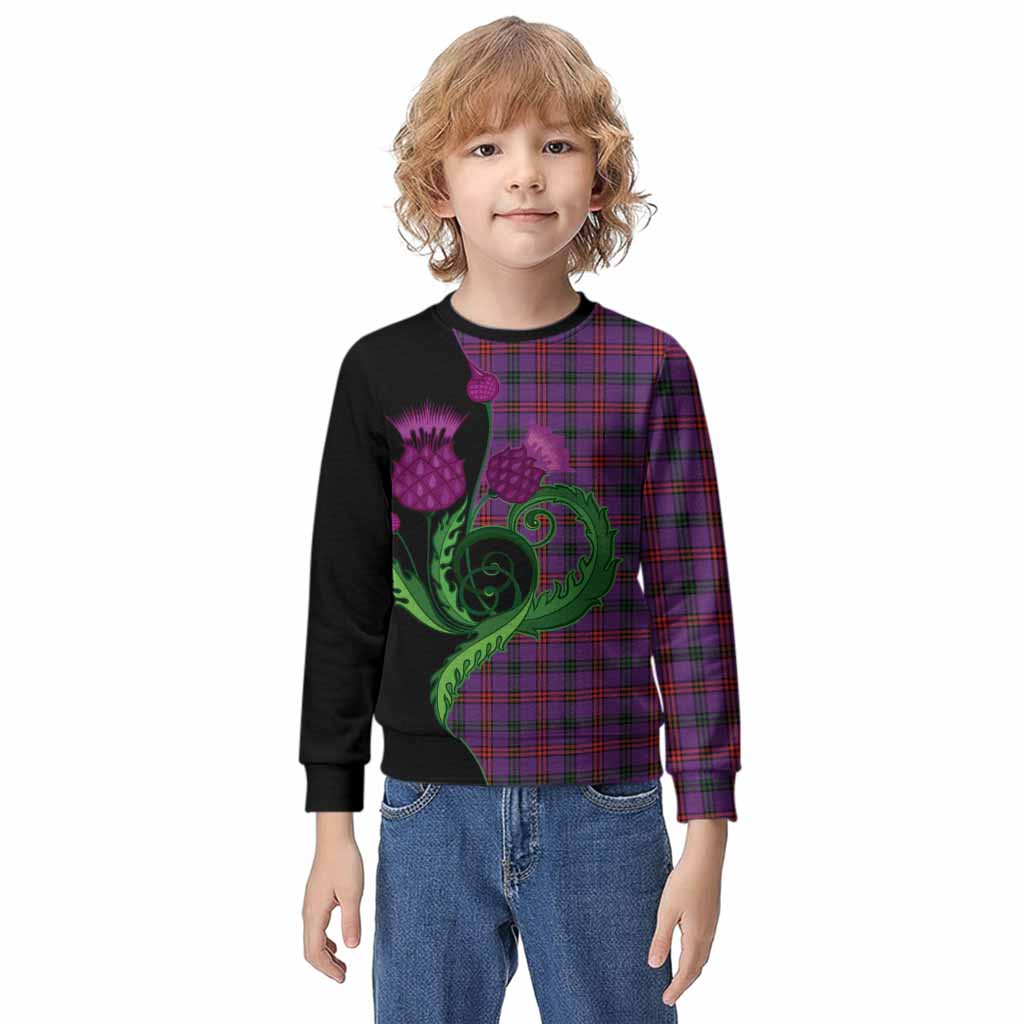 Montgomery Tartan Kid Knitted Sweatshirt Traditional Scottish Thistle