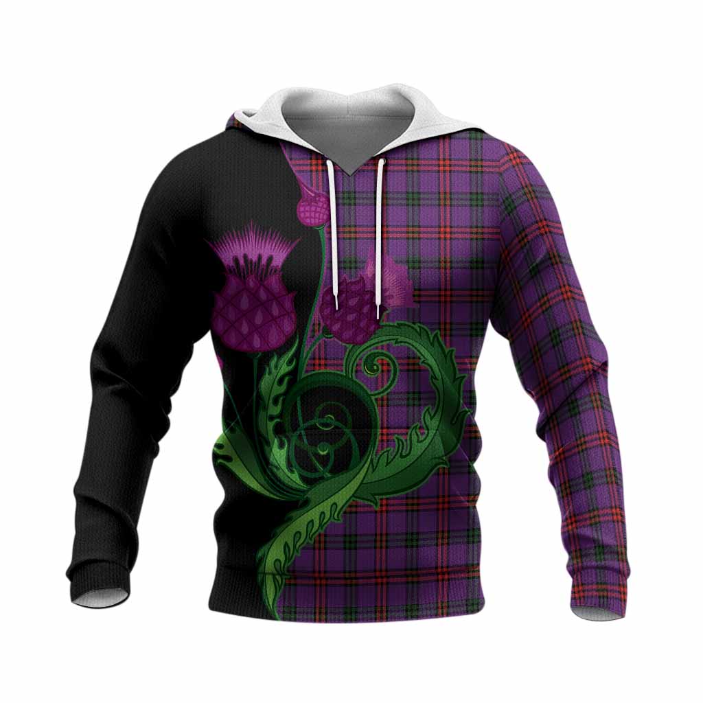 Montgomery Tartan Knitted Hoodie Traditional Scottish Thistle