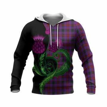Montgomery Tartan Knitted Hoodie Traditional Scottish Thistle