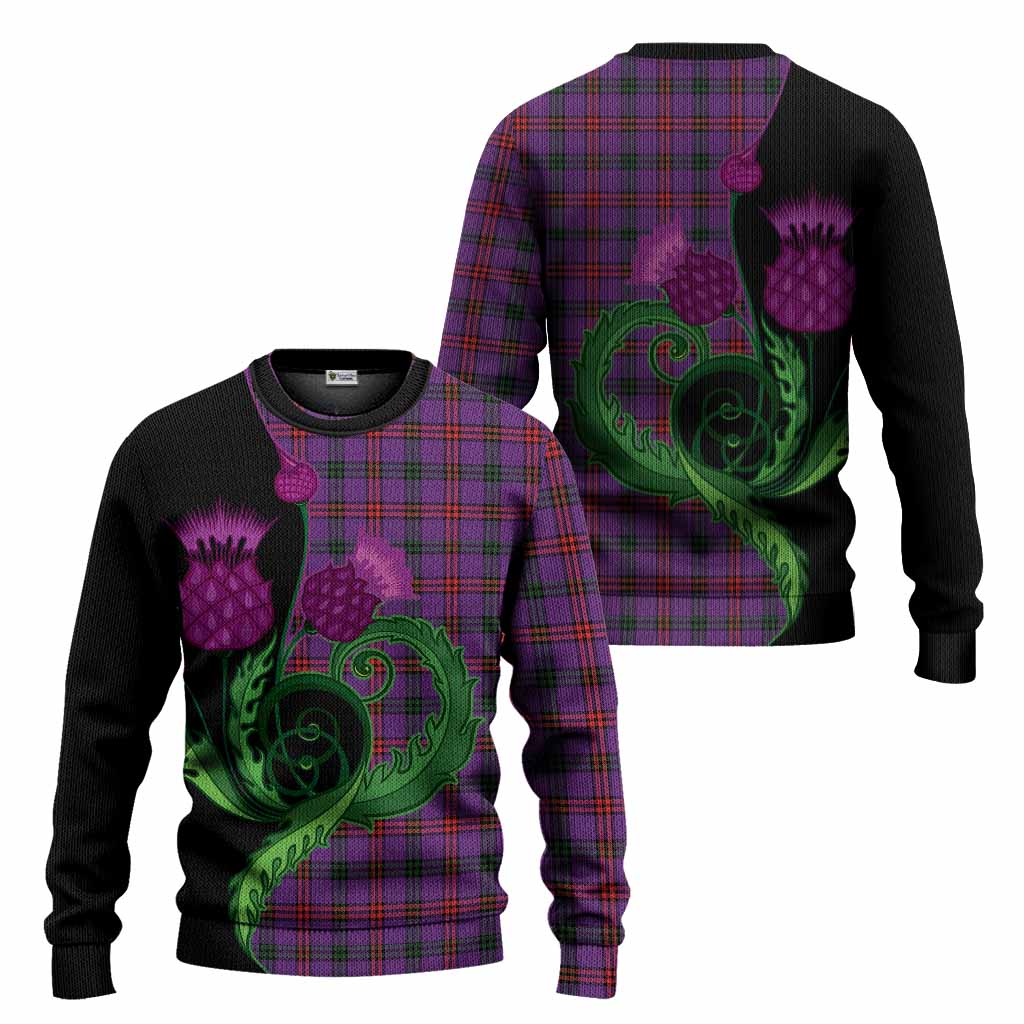 Montgomery Tartan Knitted Sweater Traditional Scottish Thistle