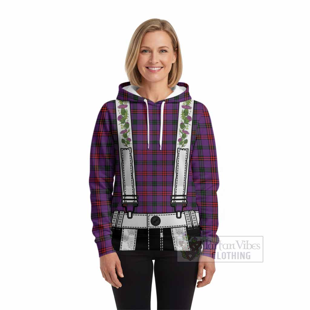 Montgomery Tartan Lederhosen Costume Hoodie Scotland Thistle Floral