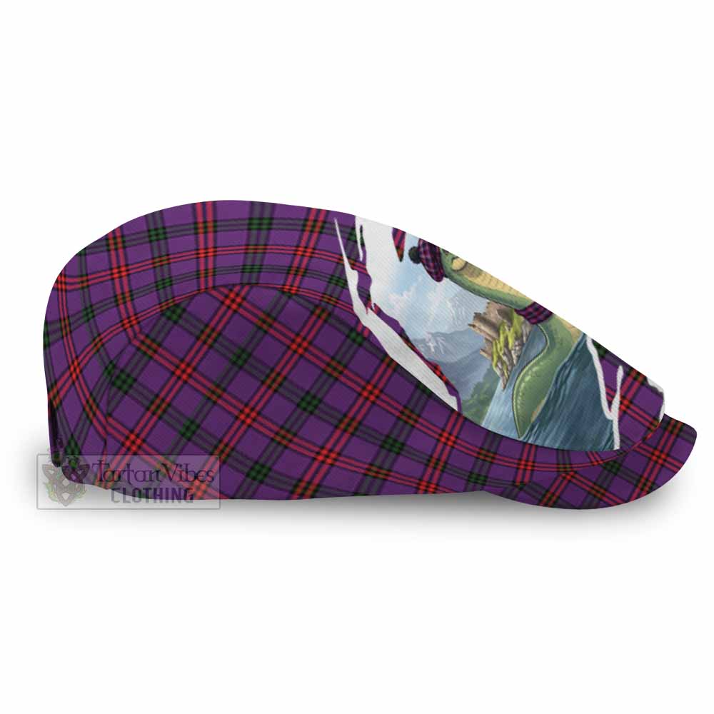 Montgomery Tartan Loch Ness Monster Scottish Heritage Art Flat Cap, Jeff Cap