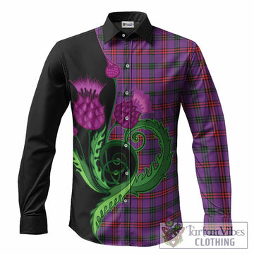 Montgomery Tartan Long Sleeve Button Shirts Traditional Scottish Thistle
