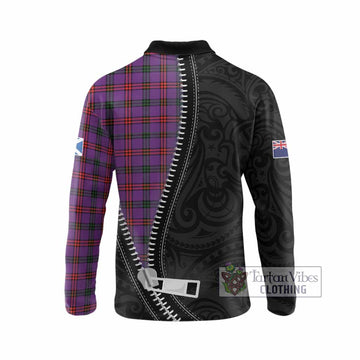 Montgomery Tartan Long Sleeve Polo Shirt New Zealand Pattern Unique Zipper Stylized