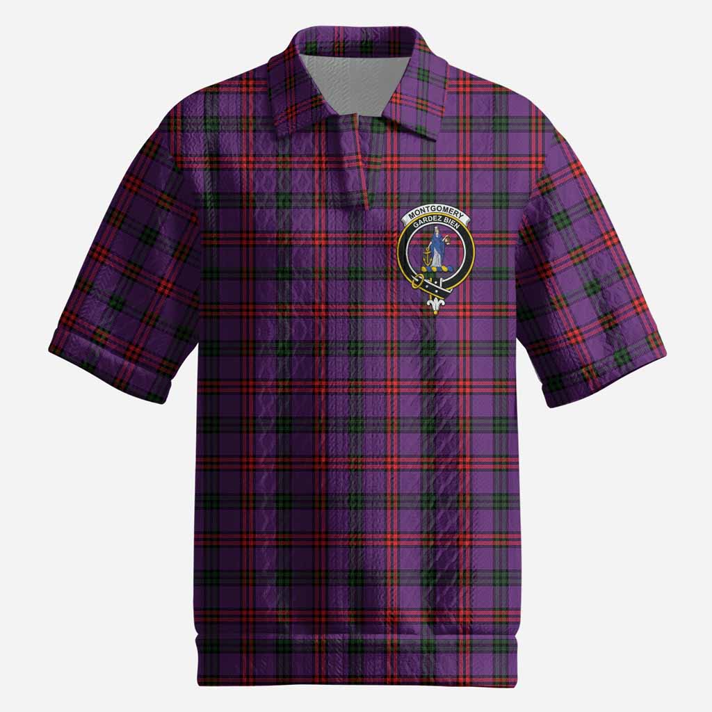 Montgomery Tartan Men’s Polo Sweater Top with Family Crest