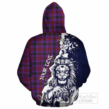 Montgomery Tartan Scottish Cotton Hoodie Angry Lion With Soccer Ball Style