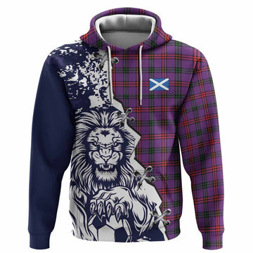 Montgomery Tartan Scottish Hoodie Angry Lion With Soccer Ball Style