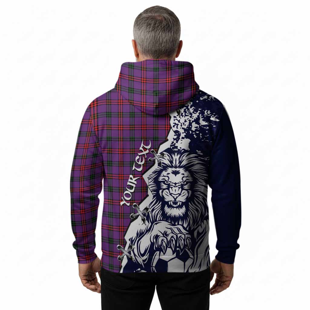 Montgomery Tartan Scottish Hoodie Angry Lion With Soccer Ball Style