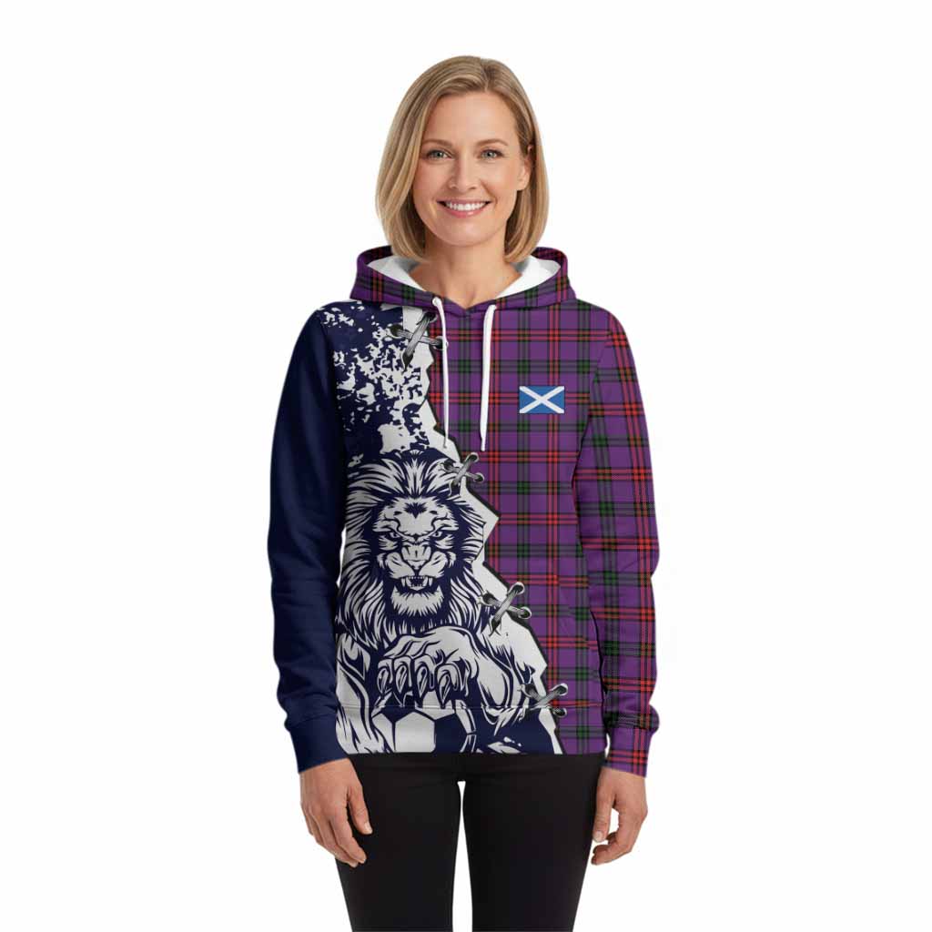 Montgomery Tartan Scottish Hoodie Angry Lion With Soccer Ball Style