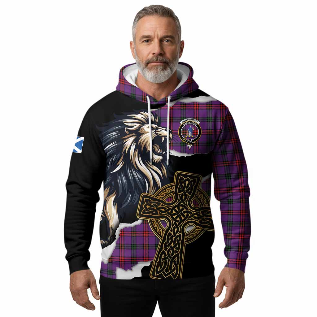 Montgomery Tartan Scottish Hoodie Lion Celtic Heritage