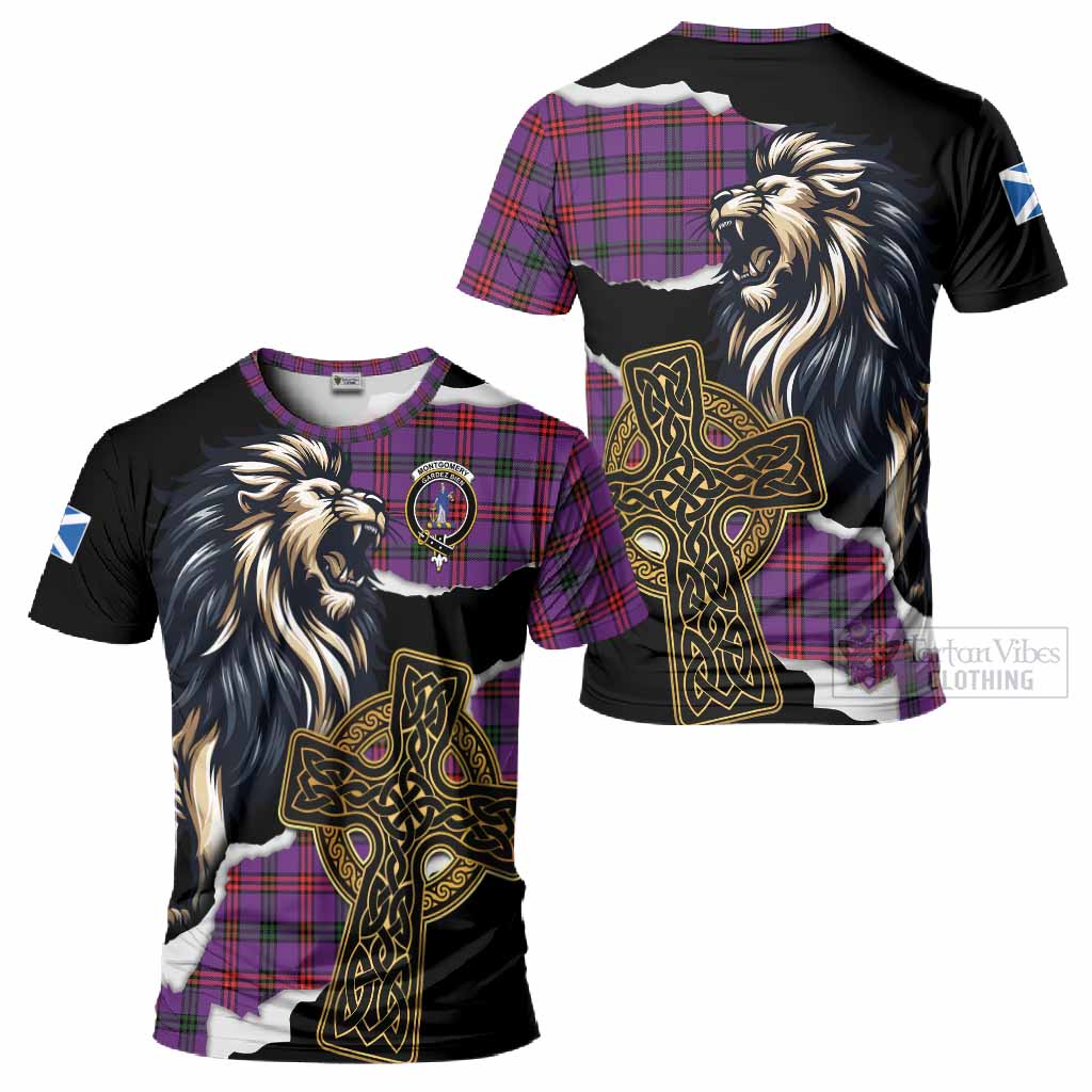 Montgomery Tartan Scottish T-Shirt Lion Celtic Heritage