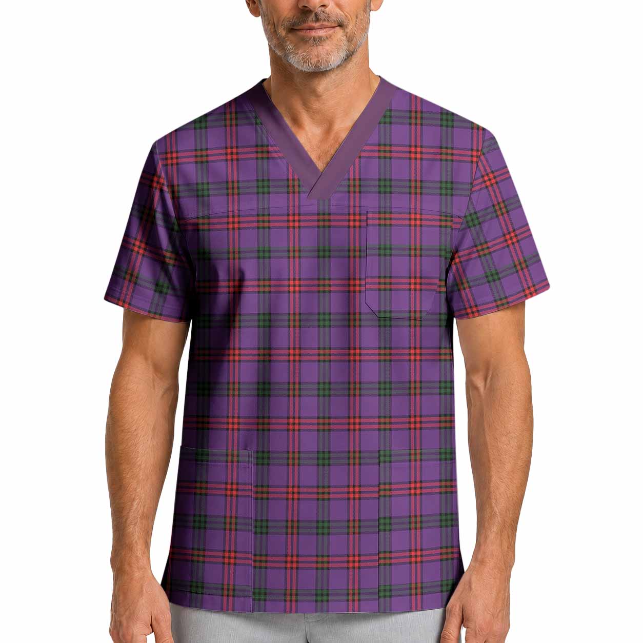 Montgomery Tartan Scrub Top XL - Tartan Vibes Clothing