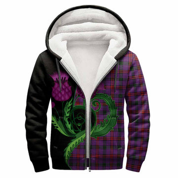 Montgomery Tartan Sherpa Hoodie Traditional Scottish Thistle