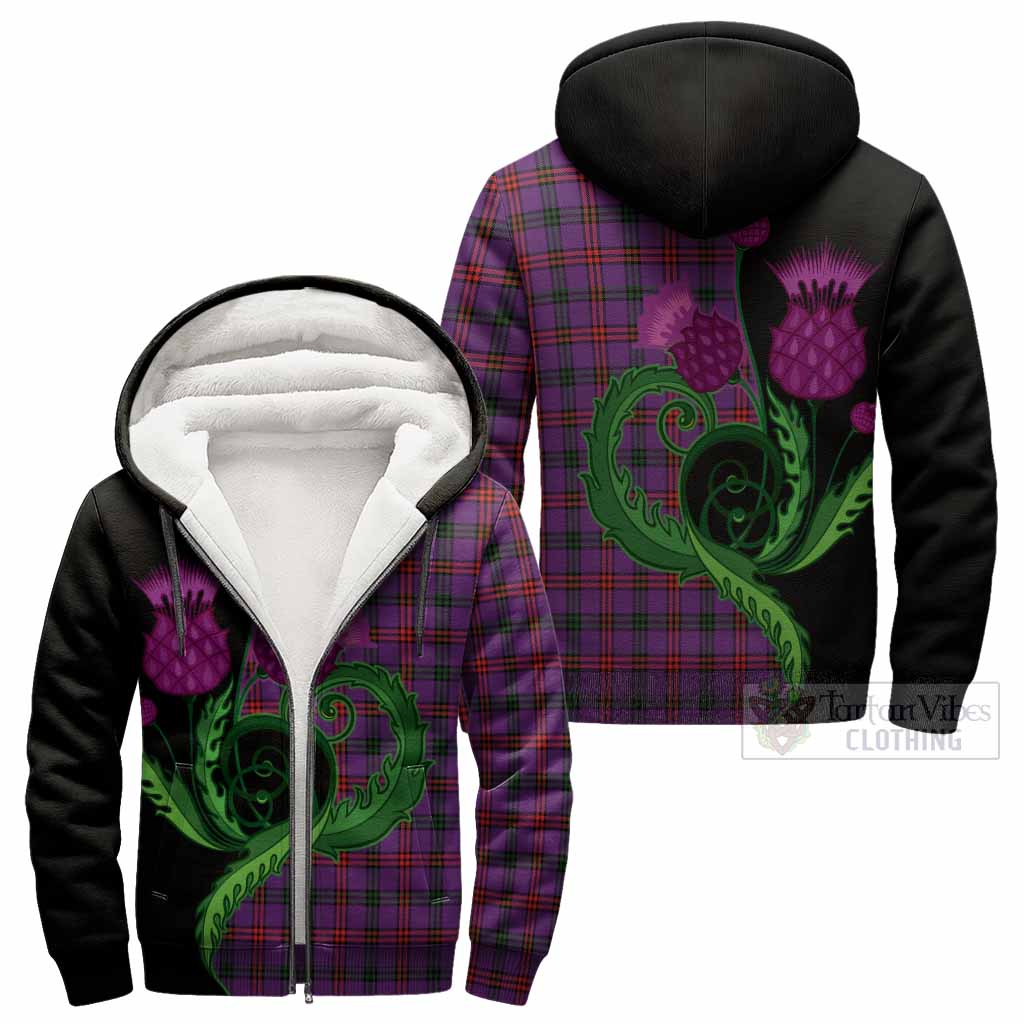 Montgomery Tartan Sherpa Hoodie Traditional Scottish Thistle