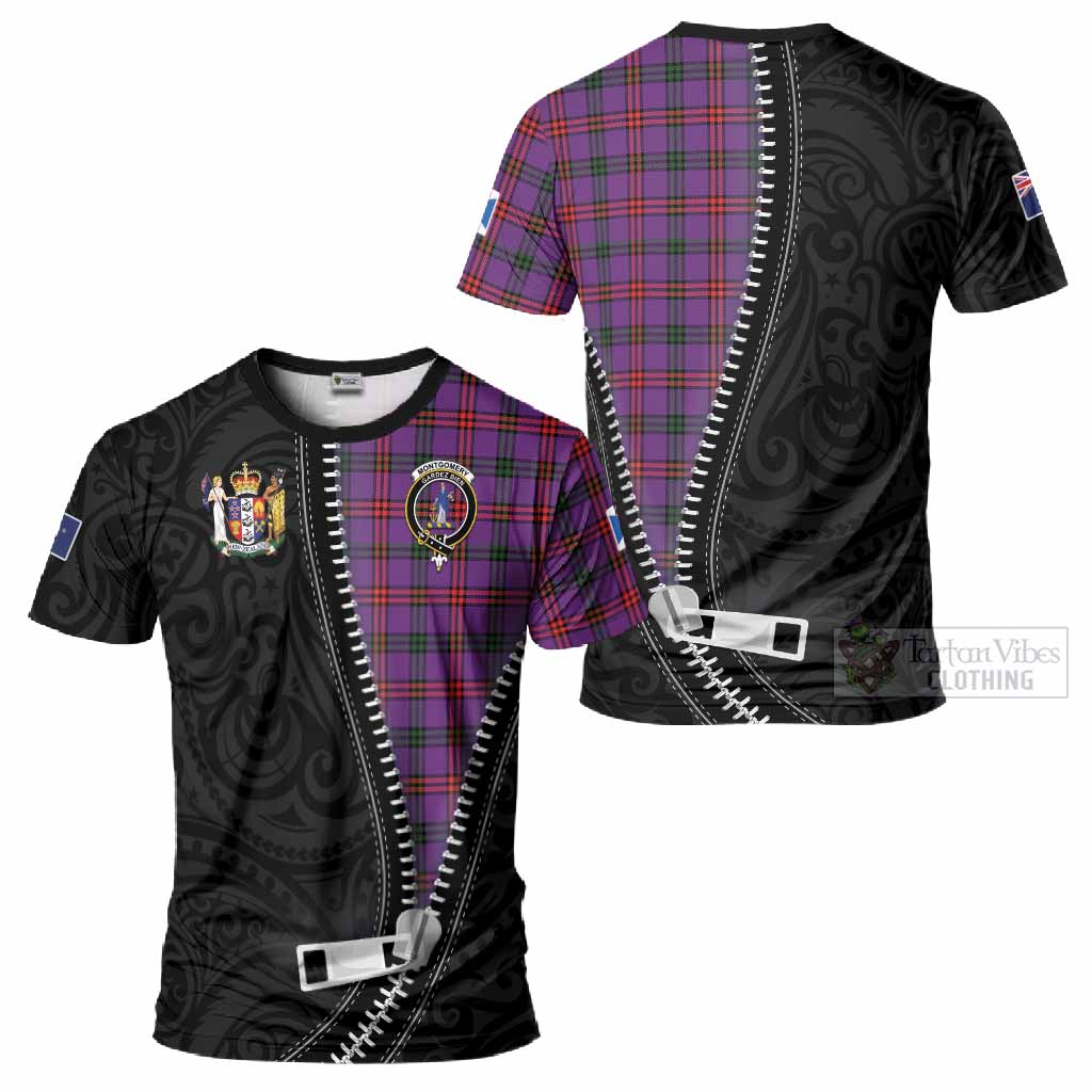 Montgomery Tartan T-Shirt New Zealand Pattern Unique Zipper Stylized